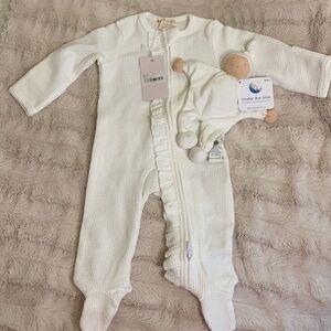 Ollie’s Day White Ruffled Onesie